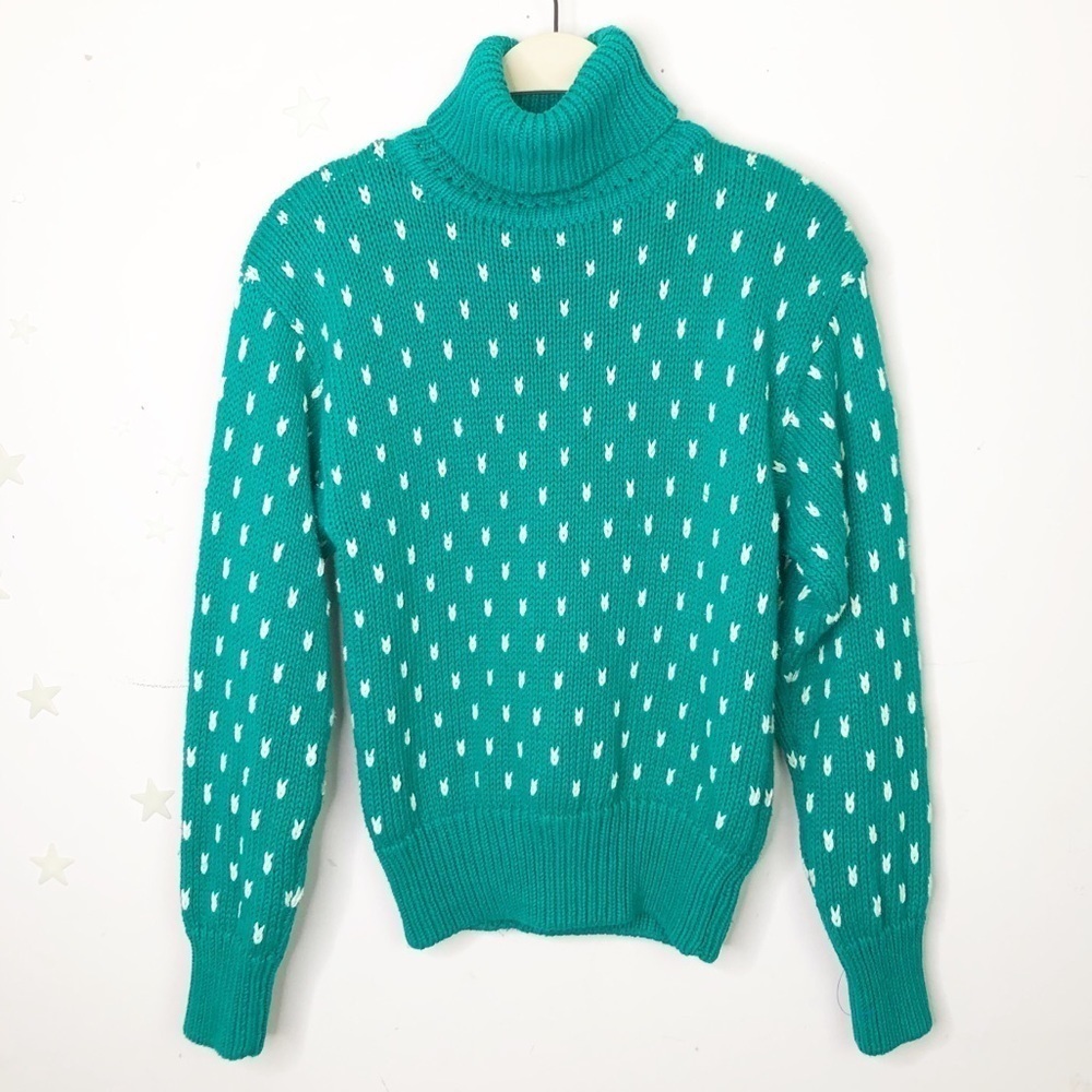𝅺L.S.A. Classics vintage green turtle neck sweater